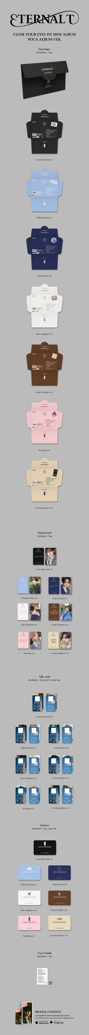 CLOSE YOUR EYES 1ST MINI ALBUM - ETERNALT (POCA ALBUM)