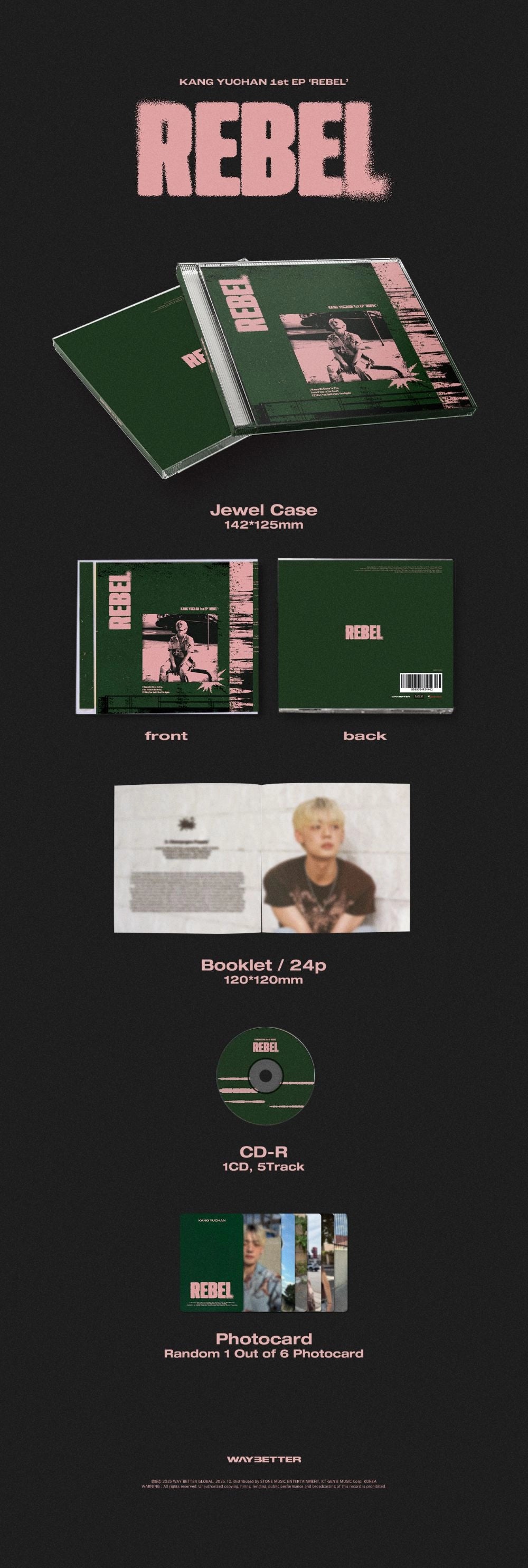 KANG YUCHAN 1ST EP ALBUM - REBEL