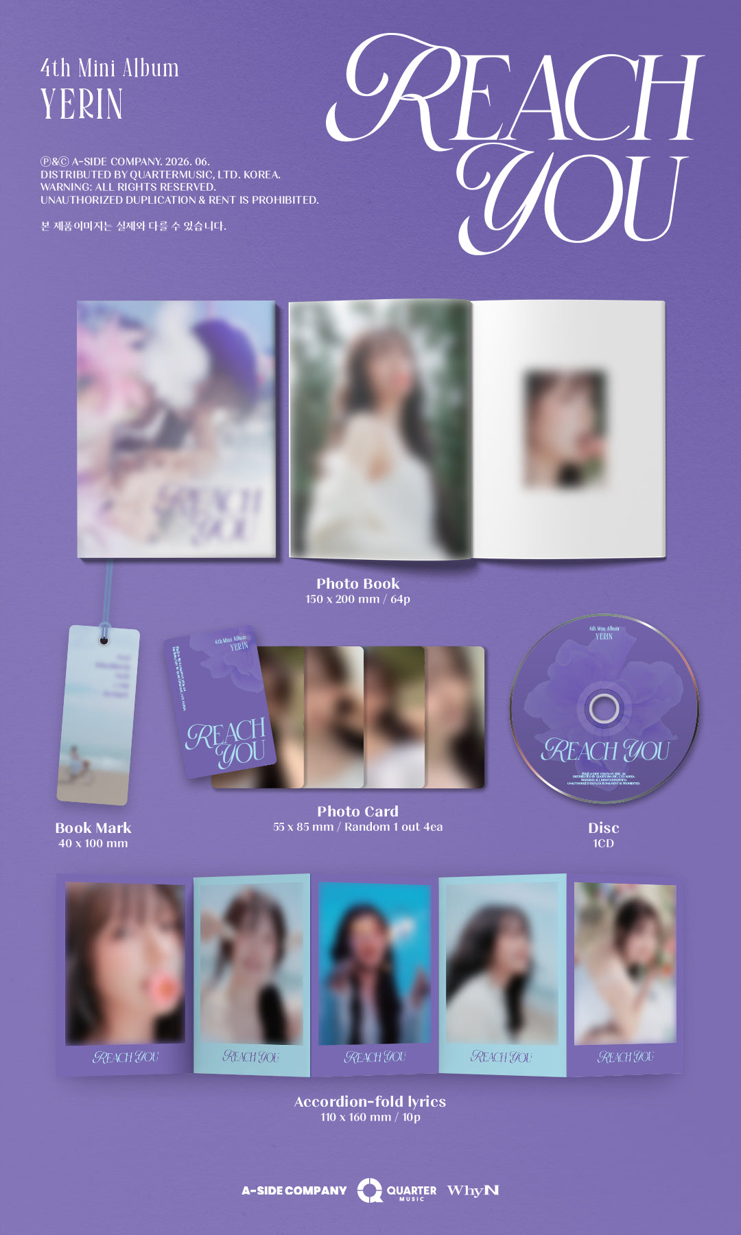 YERIN 4TH MINI ALBUM - REACH YOU (DIGIPAK VER.)