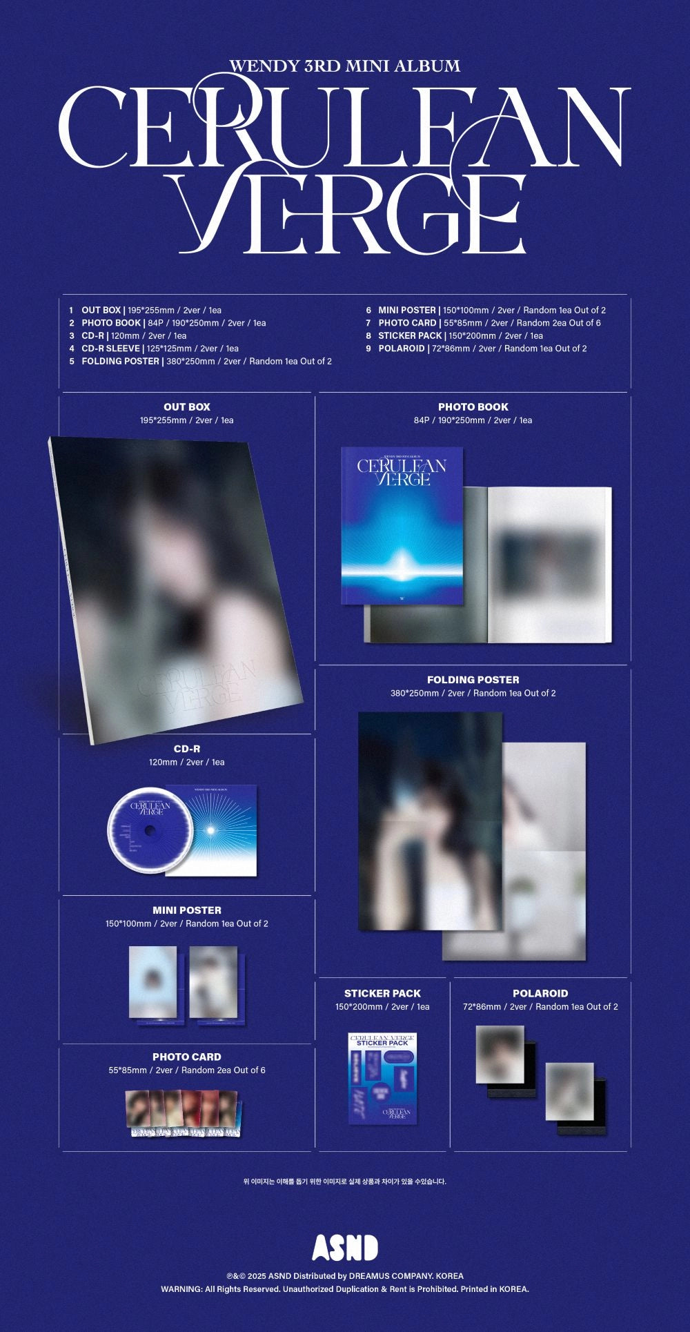 WENDY 3RD MINI ALBUM - CERULEAN VERGE (PHOTOBOOK VER.)