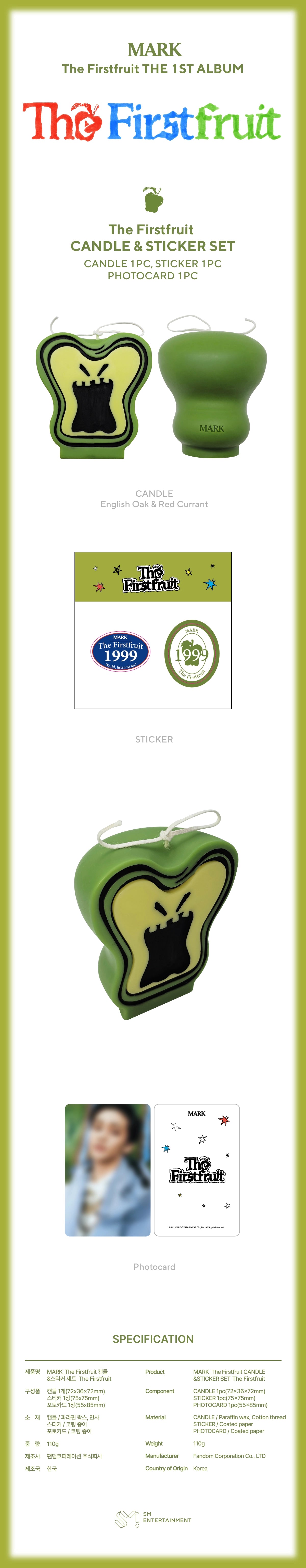 NCT - MARK The Firstfruit MD CANDLE + STICKER SET