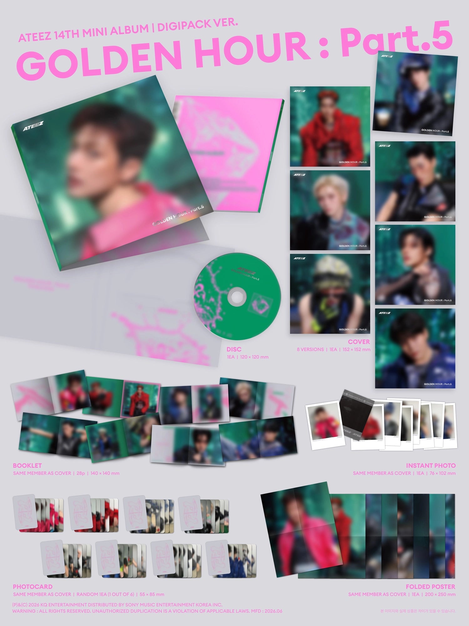 ATEEZ 14TH MINI ALBUM - GOLDEN HOUR : PART.5 (DIGIPACK VER.)