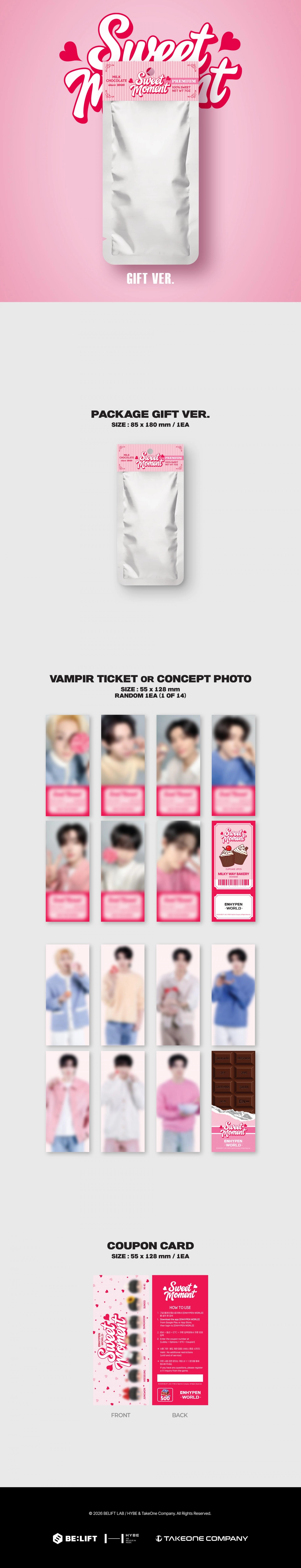ENHYPEN - WORLD COUPON CARD COLLECTION - SWEET MOMENT (BASIC/GIFT)