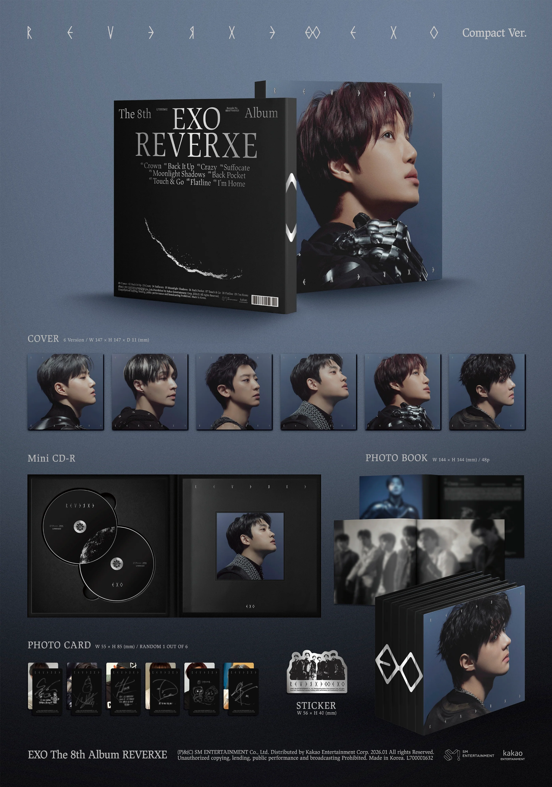 EXO 8TH FULL ALBUM - REVERXE (COMPACT VER.)