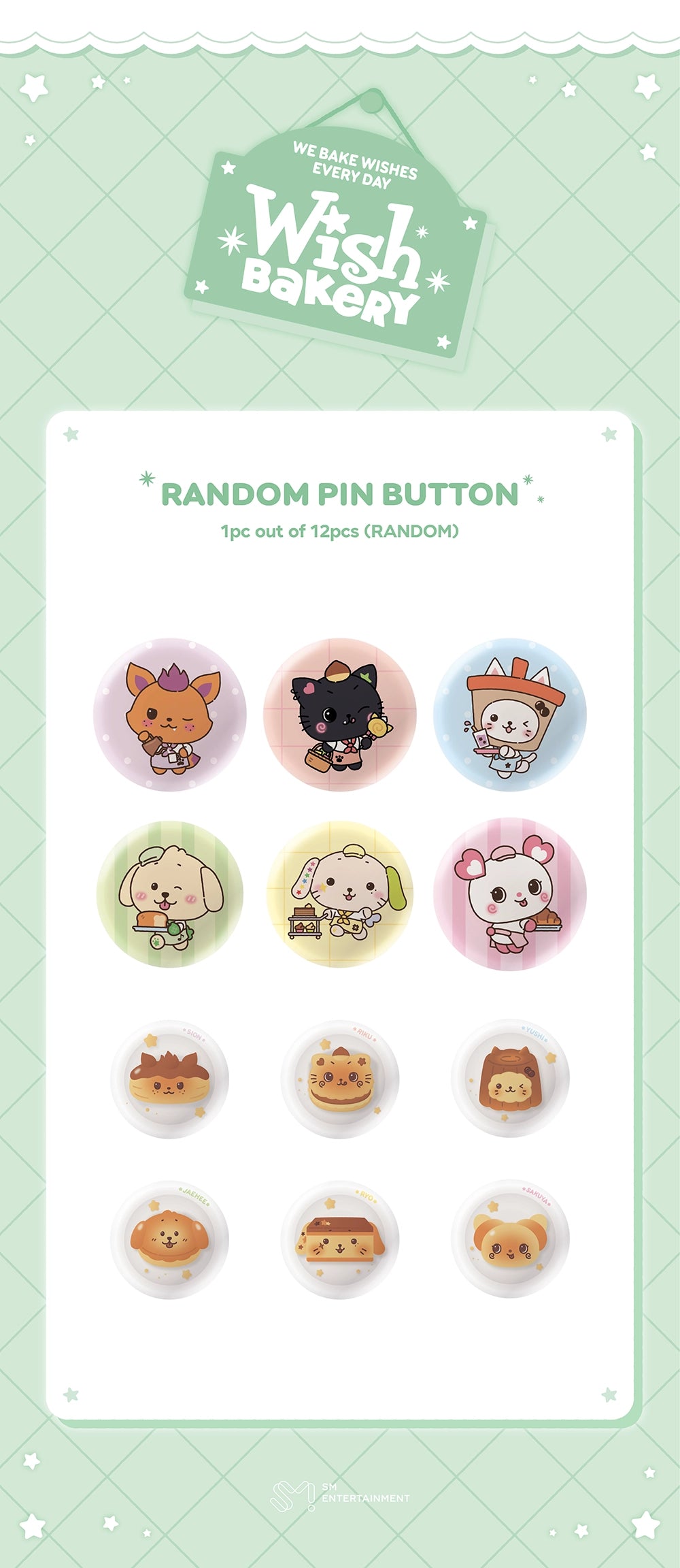 NCT WISH [2026 POP-UP [WISH BAKERY] MD] RANDOM PIN BUTTON