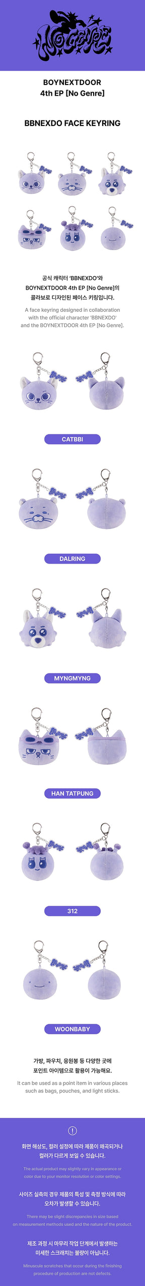 BOYNEXTDOOR - NO GENRE BBNEXDO FACE KEYRING