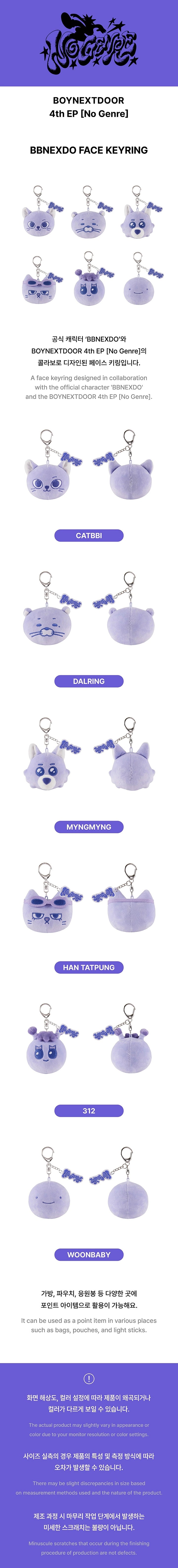 BOYNEXTDOOR - NO GENRE BBNEXDO FACE KEYRING