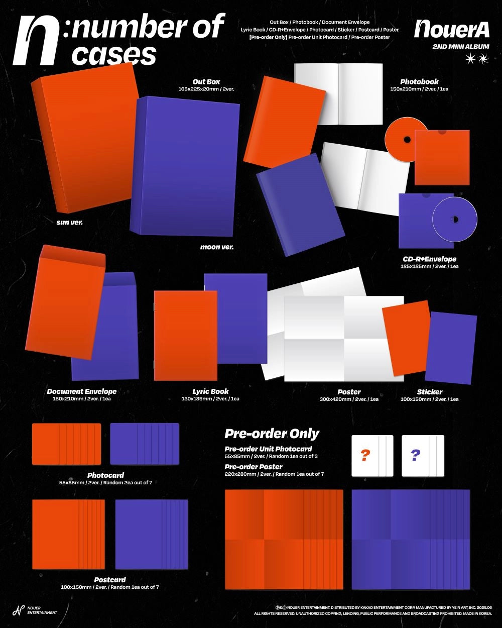 NOUERA 2ND MINI ALBUM - N: NUMBER OF CASES