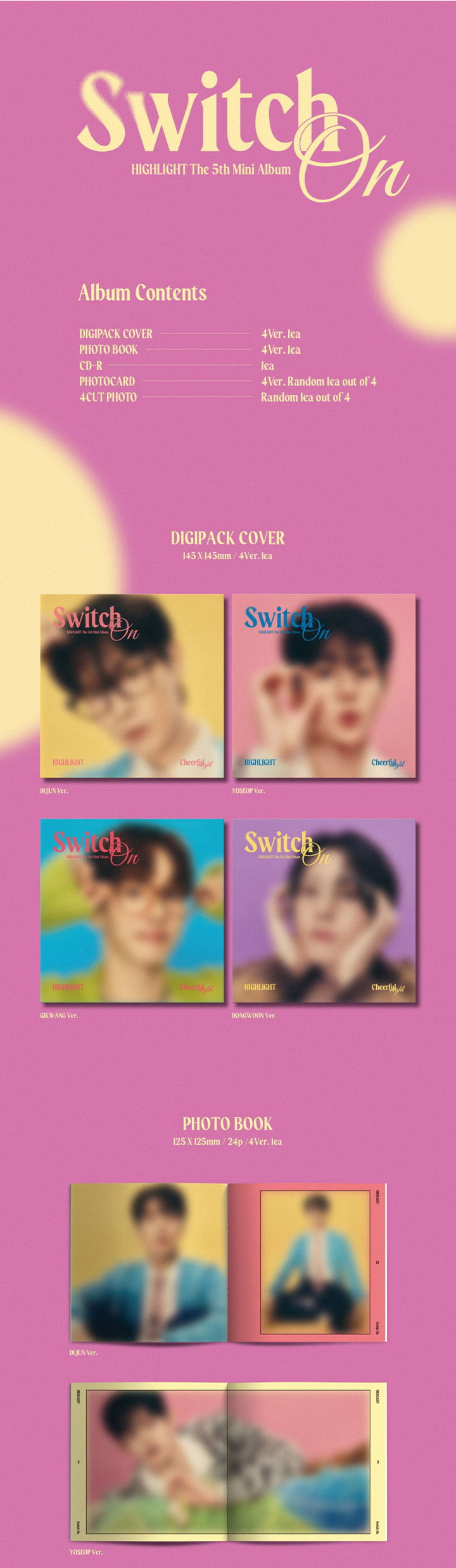 HIGHLIGHT THE 5TH MINI ALBUM - SWITCH ON (DIGIPACK VERSION)