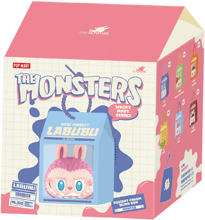 POP MART Authentic THE MONSTERS Labubu Wacky Mart Series Squishy Charm Mystery Box (1 Piece)