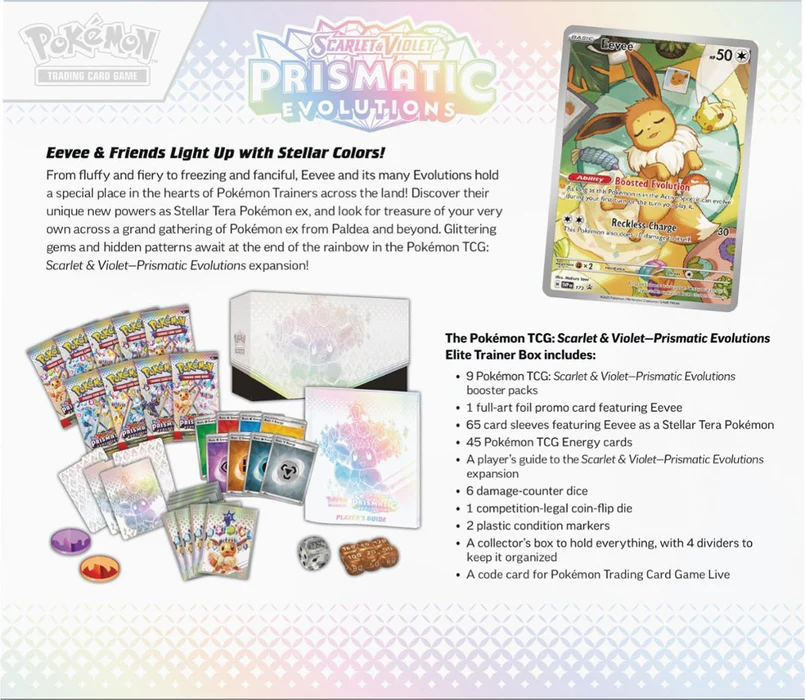 Pokémon TCG - Scarlet and Violet - Prismatic Evolutions - Elite Trainer Box