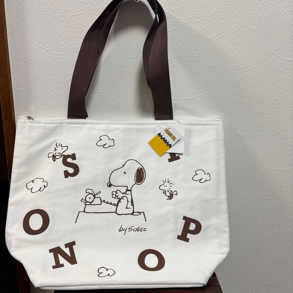 PEANUT SNOOPY© Brown Canvas Alpha Tote Bag (Japan Edition)
