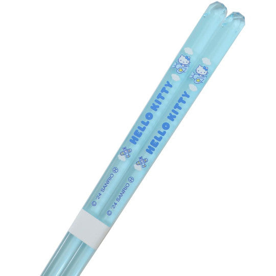SANRIO© Hello Kitty Clear Blue Chopsticks Airplane (Made In Japan)