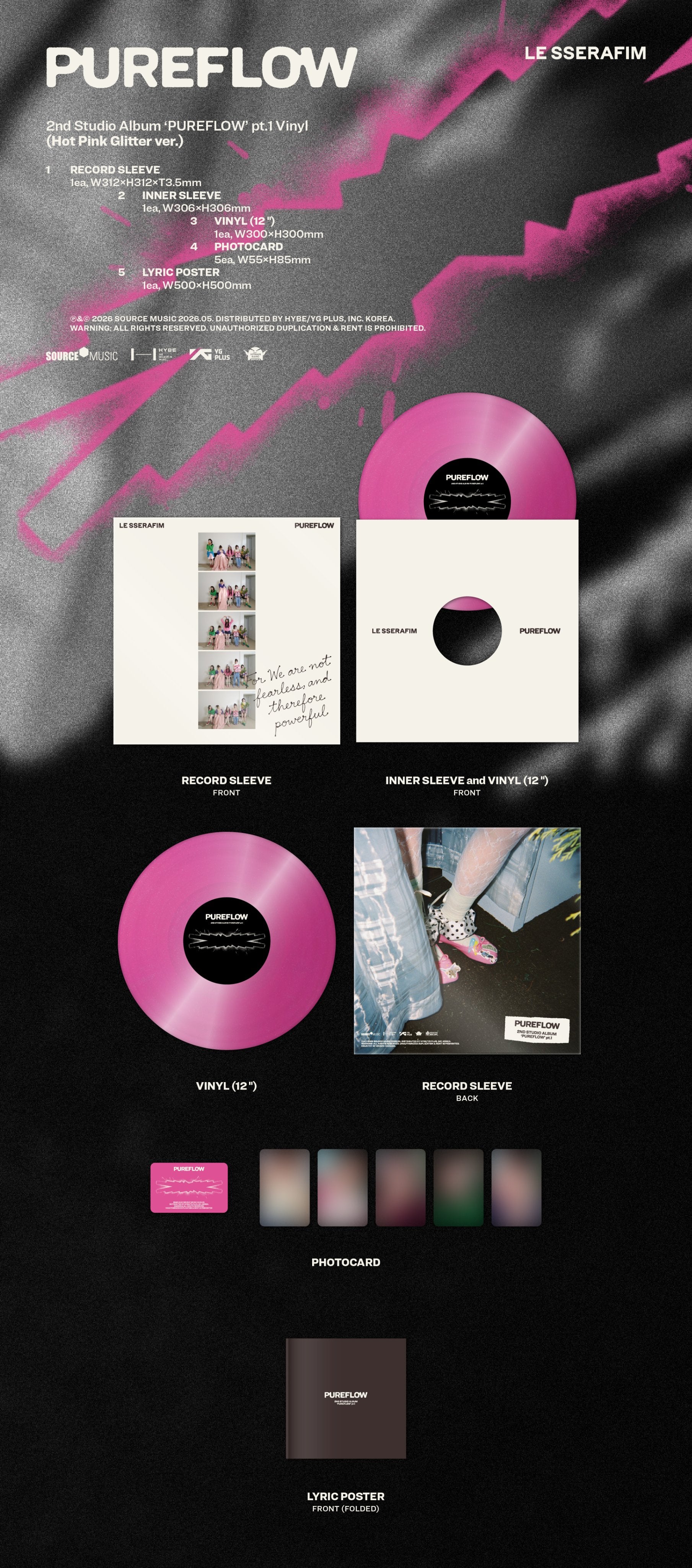 LE SSERAFIM 2ND STUDIO ALBUM - PUREFLOW PT.1 (VINYL)