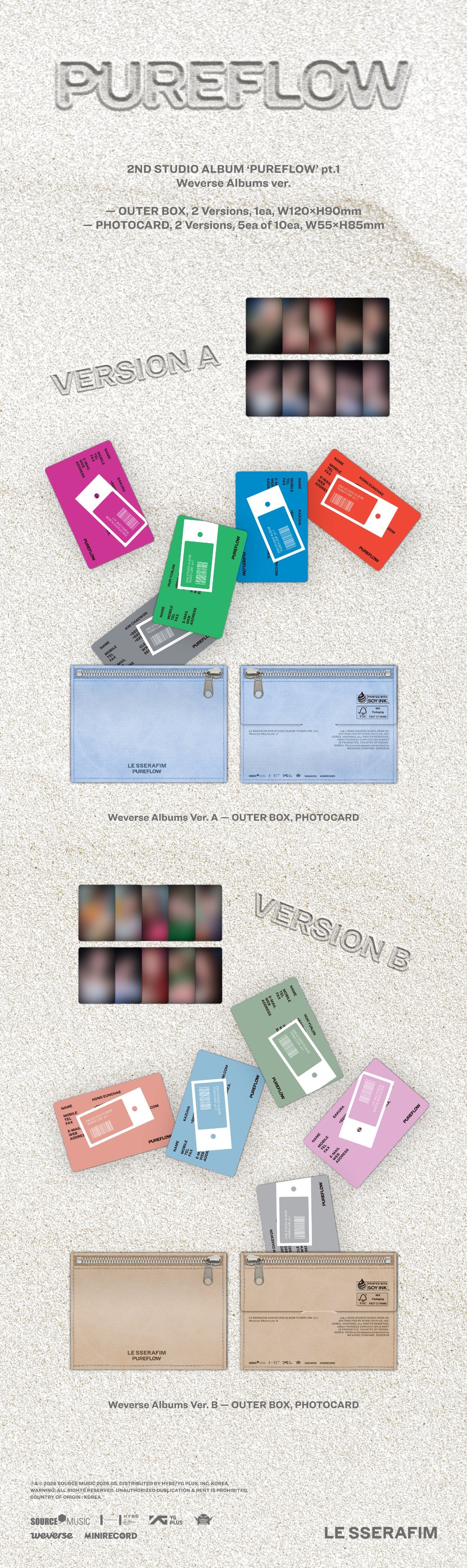 LE SSERAFIM 2ND STUDIO ALBUM - PUREFLOW PT.1 (WEVERSE ALBUMS VER.)