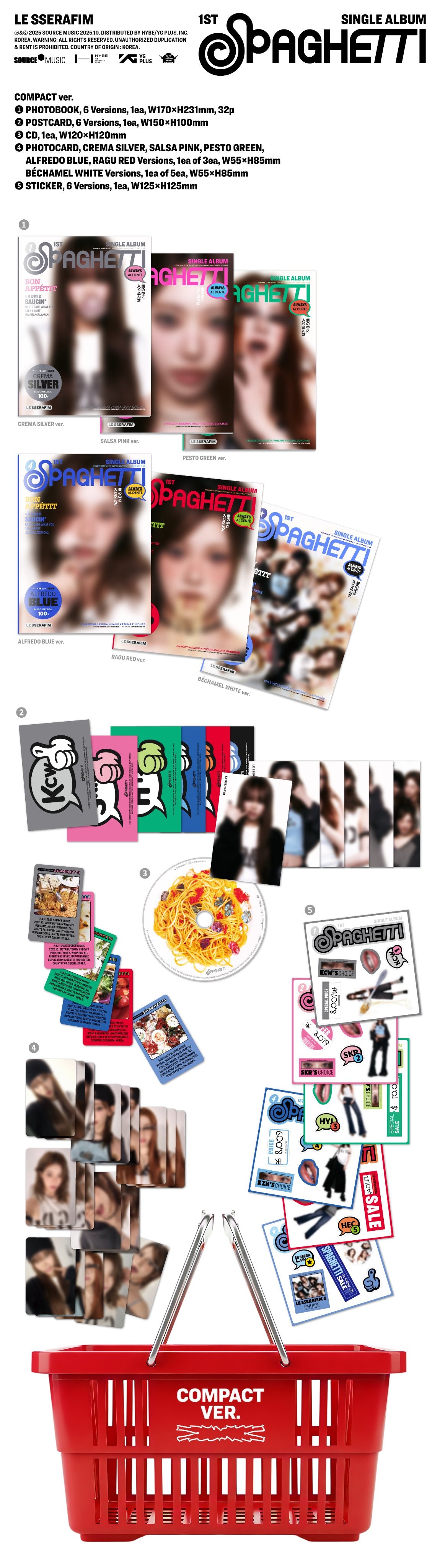 LE SSERAFIM 1ST SINGLE ALBUM - SPAGHETTI (COMPACT VER.)