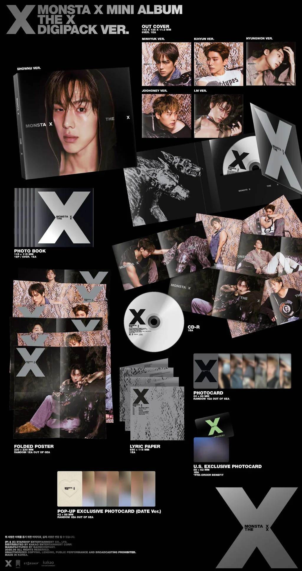 MONSTA X 13TH MINI ALBUM - THE X (DIGIPACK)