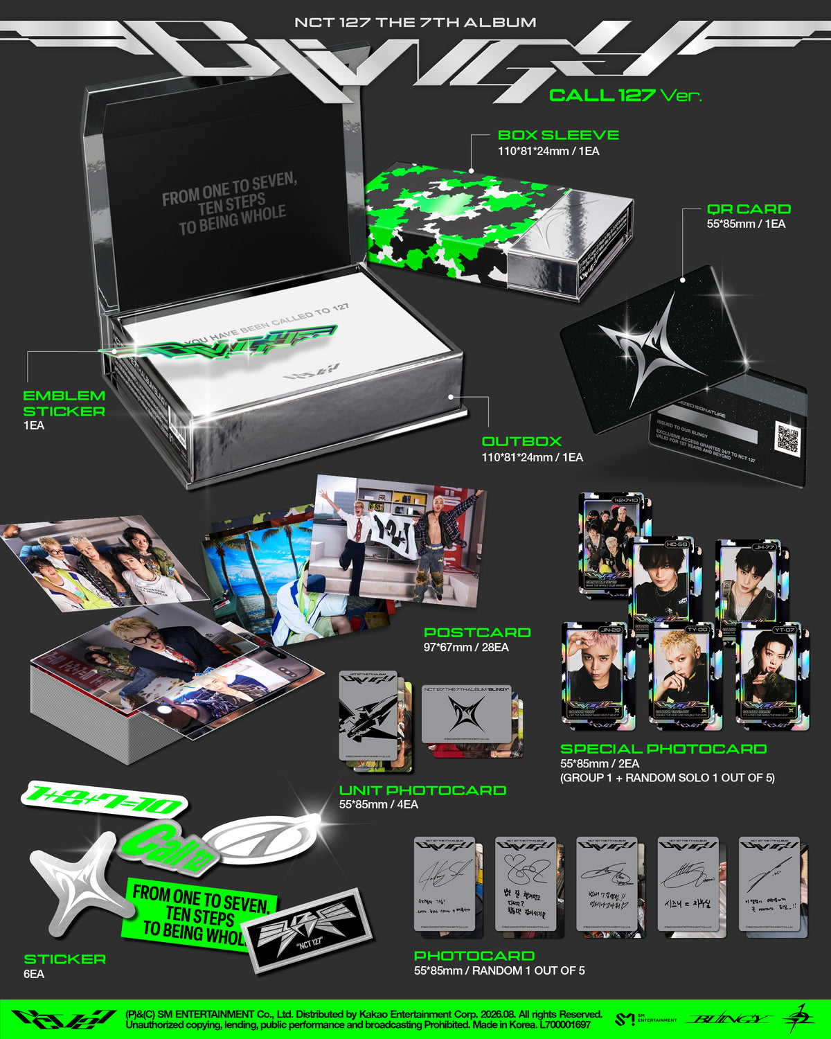 NCT 127 - 7TH ALBUM [BLINGY] (CALL 127 VER.) (SMART ALBUM)