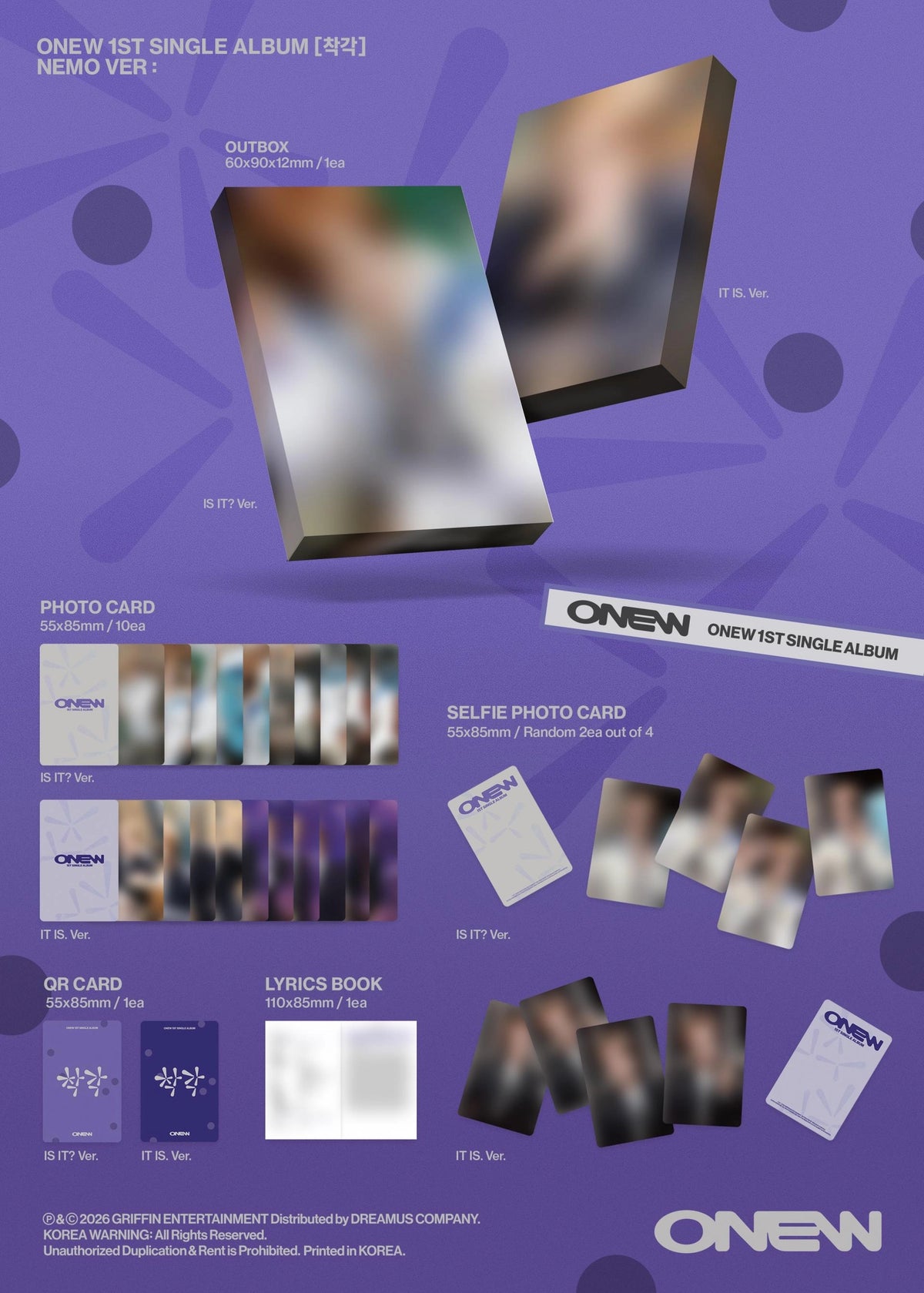 ONEW - 1ST SINGLE ALBUM [ILLUSION] (NEMO VER)