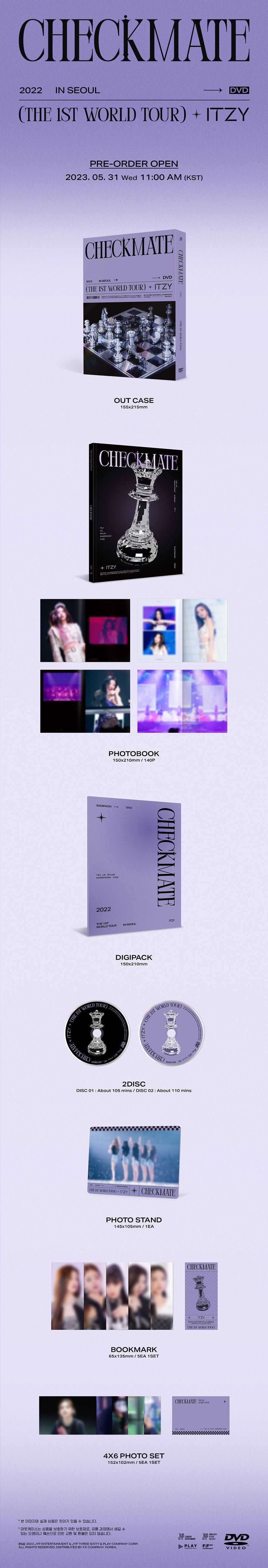 2022 ITZY THE 1ST WORLD TOUR [CHECKMATE] in SEOUL (DVD) (2-Disc) (Korea Version) + Photo Card Set