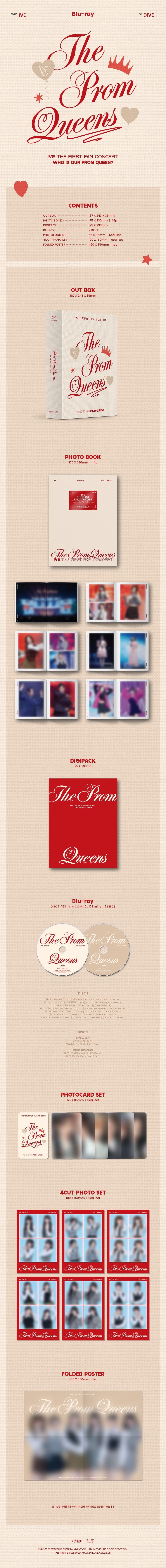 IVE THE FIRST FAN CONCERT - THE PROM QUEENS (BLU-RAY) (2-DISC + PHOTOBOOK + PHOTOCARD + 4CUT PHOTO SET + FOLDED POSTER)(KOREA VERSION)