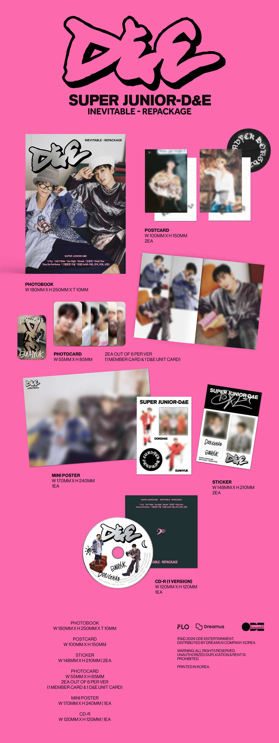 SUPER JUNIOR-D&E 6TH MINI ALBUM - INEVITABLE 리패키지 REPACKAGE