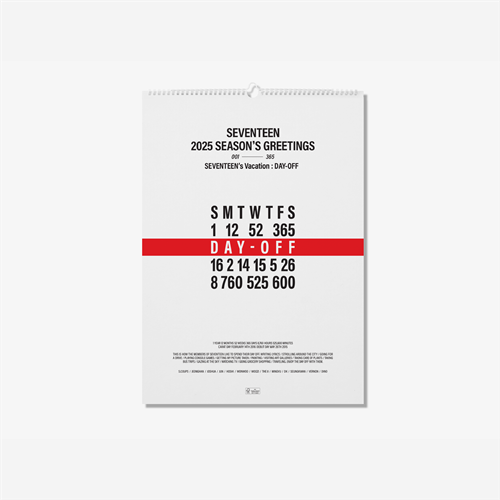 SEVENTEEN - 2025 WALL CALENDAR