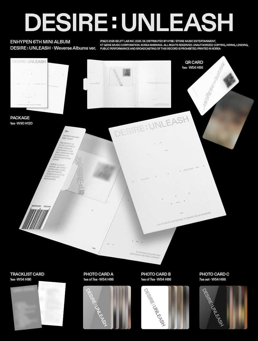 ENHYPEN 6TH MINI ALBUM - DESIRE : UNLEASH (WEVERSE ALBUMS VER)