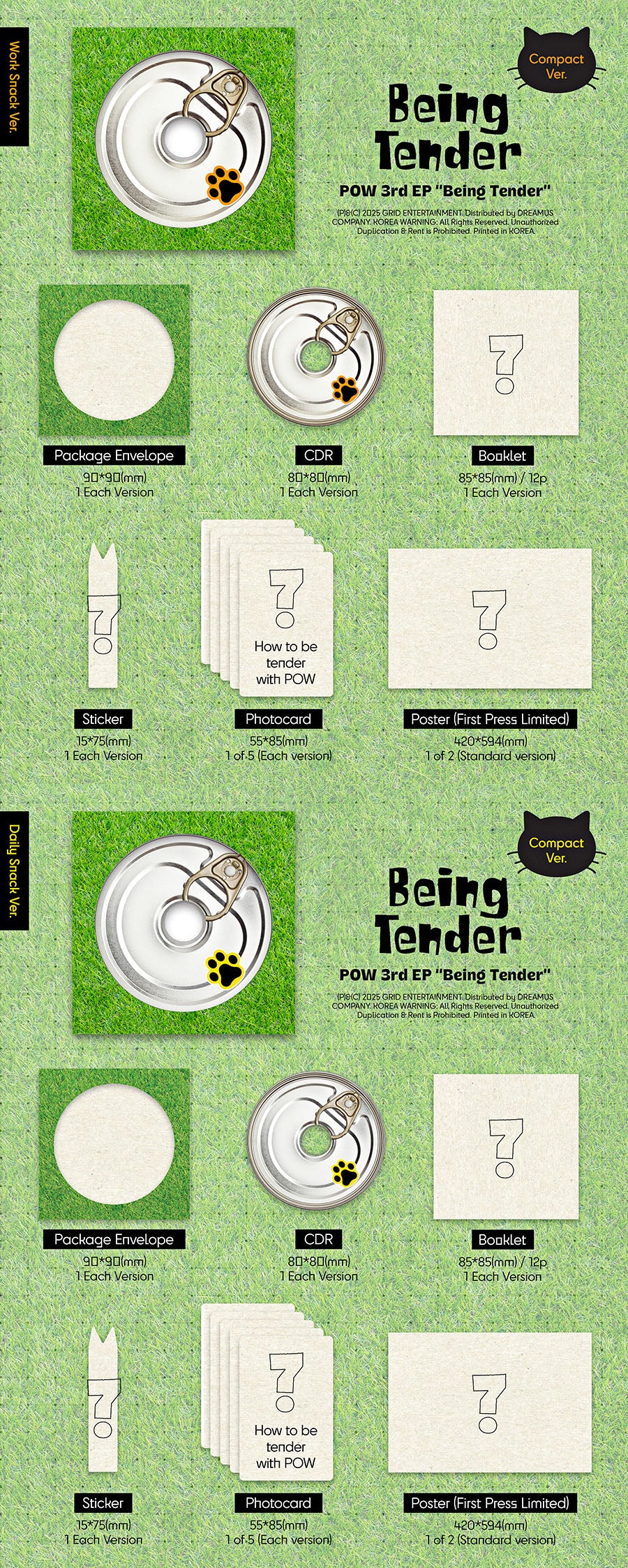 POW 3RD MINI ALBUM - BEING TENDER (COMPACT VER.)