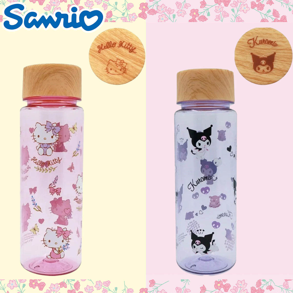SANRIO© Characters with Wood Cap Travel Bottle 450ml (Hong Kong Edition)