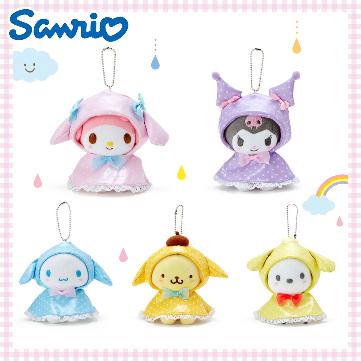 SANRIO© with Raincoat Hanging Plush (Japan Edition)