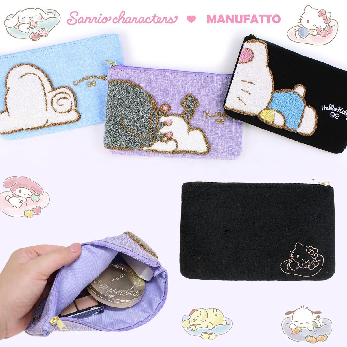 SANRIO© Towel Body Flat Pouch (Japan Edition)