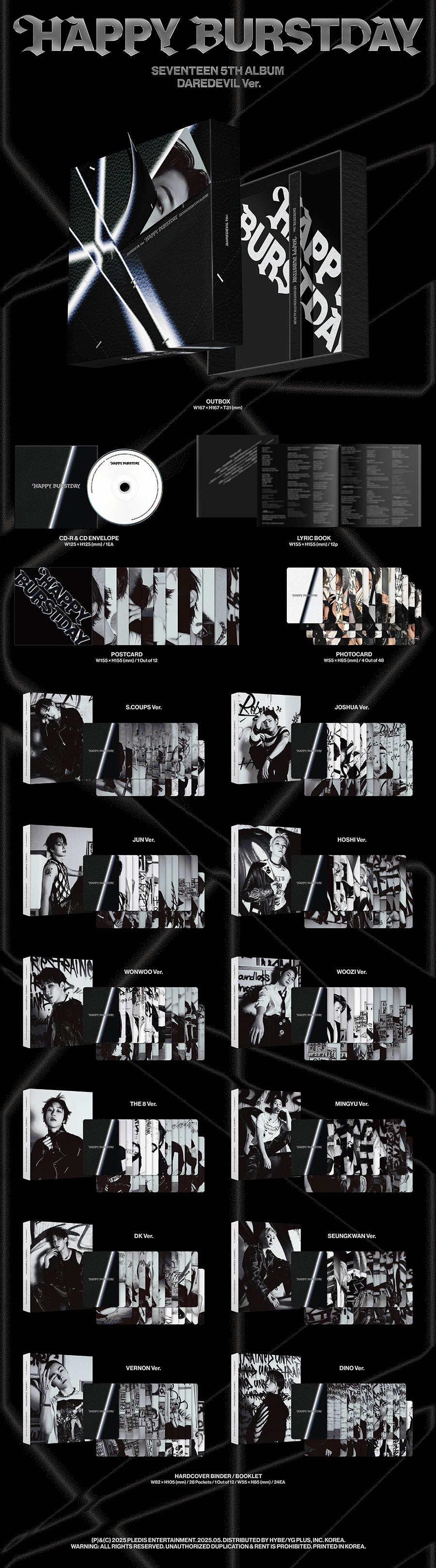 SEVENTEEN 5TH ALBUM - HAPPY BURSTDAY (DAREDEVIL VER.)