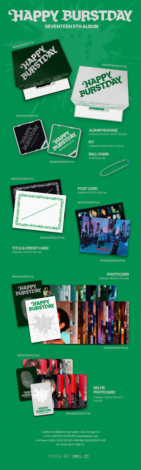 SEVENTEEN 5th Album「HAPPY BURSTDAY」 SEVENTEEN 5TH ALBUM - HAPPY BURSTDAY (KIT VER.)