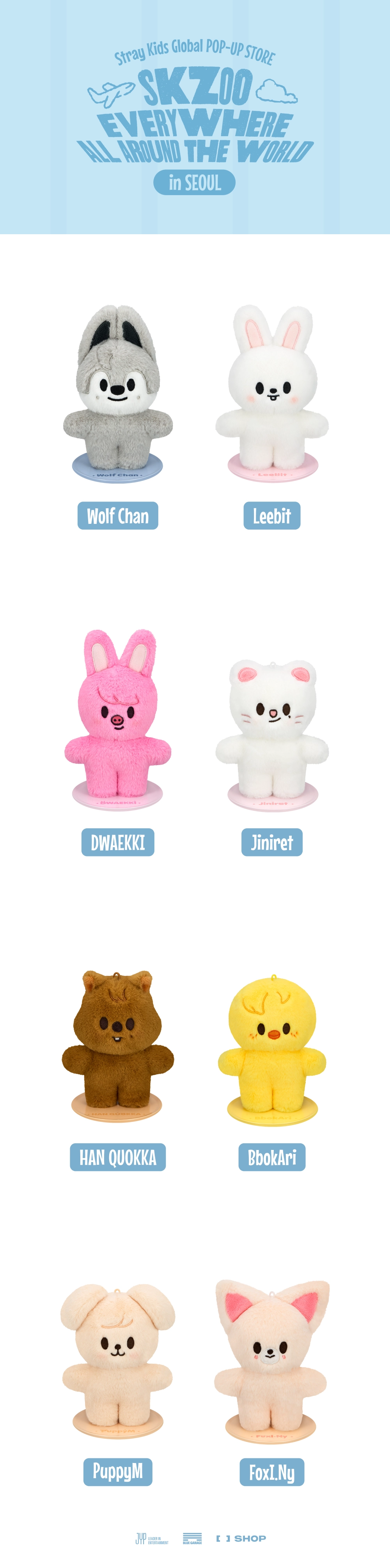 STRAY KIDS - SKZOO PLUSH STANDING VER. - SKZOO EVERYWHERE ALL AROUND THE WORLD MD