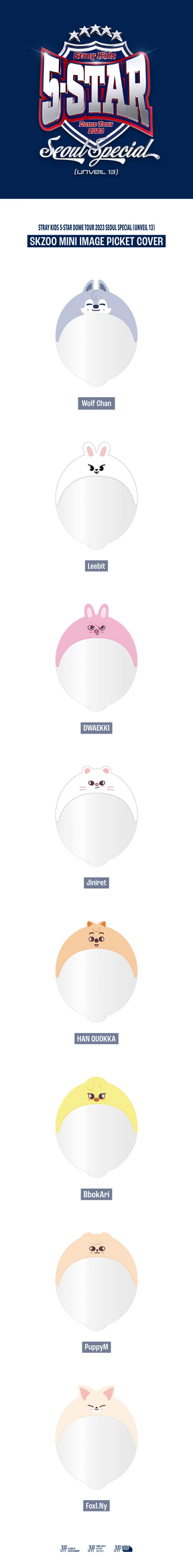 STRAY KIDS - SKZOO MINI IMAGE PICKET COVER - 5-STAR Seoul Special OFFICIAL MERCHANDISE