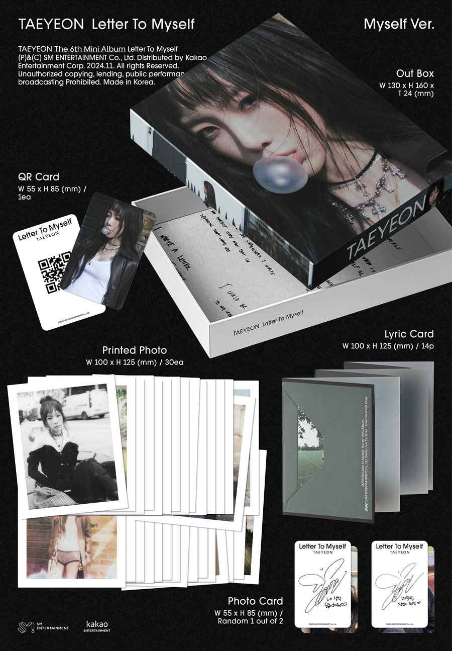 TAEYEON 6TH MINI ALBUM - LETTER TO MYSELF (MYSELF VERSION) (SMART ALBUM)