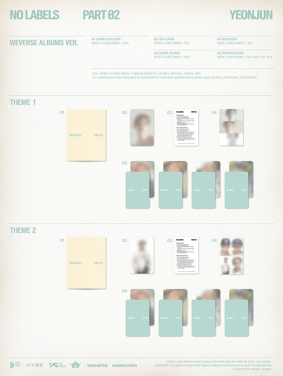YEONJUN (TXT) - NO LABELS: PART 02 (WEVERSE ALBUMS VER.)