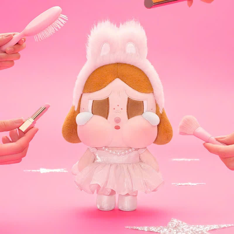 POP MART Authentic CryBaby Shiny XL Pink Plush