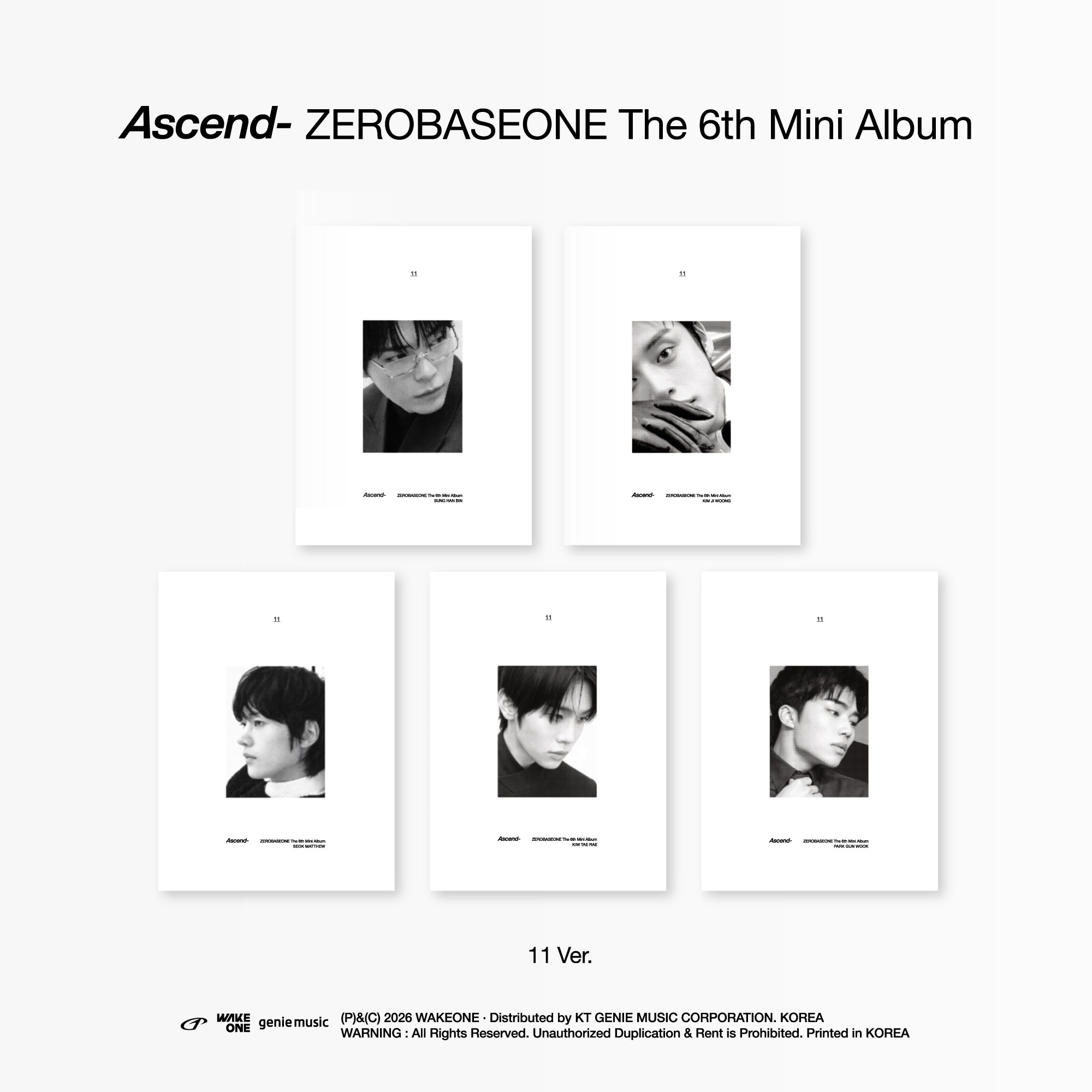 ZEROBASEONE THE 6TH MINI ALBUM - ASCEND- (11 VER.)