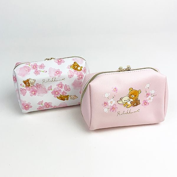 RILAKKUMA© Sakura Pattern Cube Shape Pouch (Japan Edition)