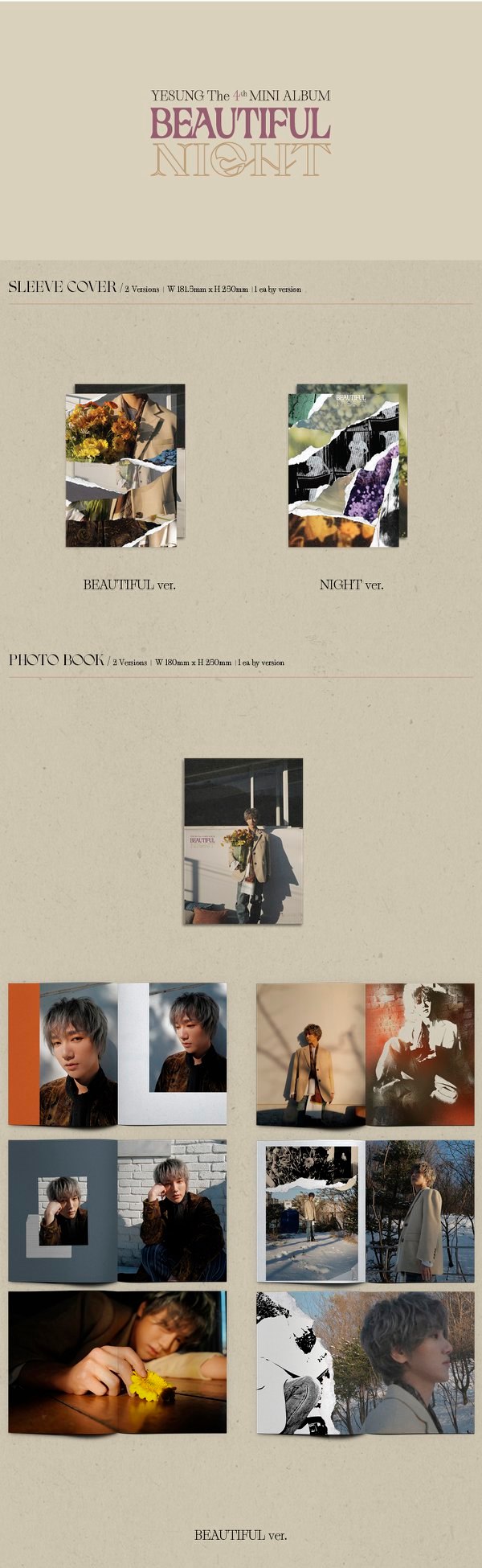 SUPER JUNIOR: YE SUNG MINI ALBUM VOL. 4 BEAUTIFUL NIGHT (PHOTOBOOK VERSION) (RANDOM VERSION)