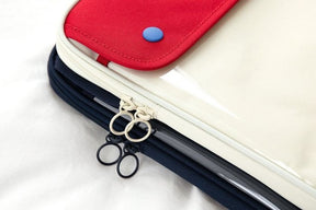 PEANUT SNOOPY 3 Size Computer Bag 11" 13" 15" White / Navy Blue