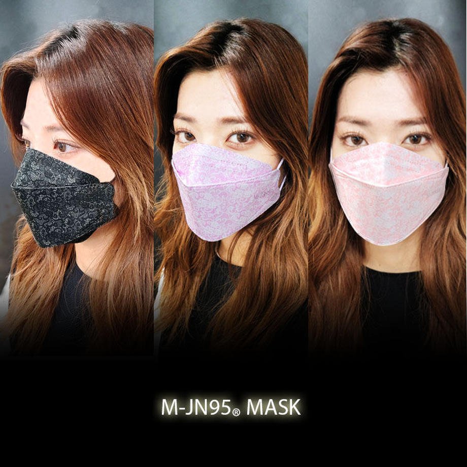 JN95 Lace Black 3-Ply Mask M (30 Packs) (Japan Edition)