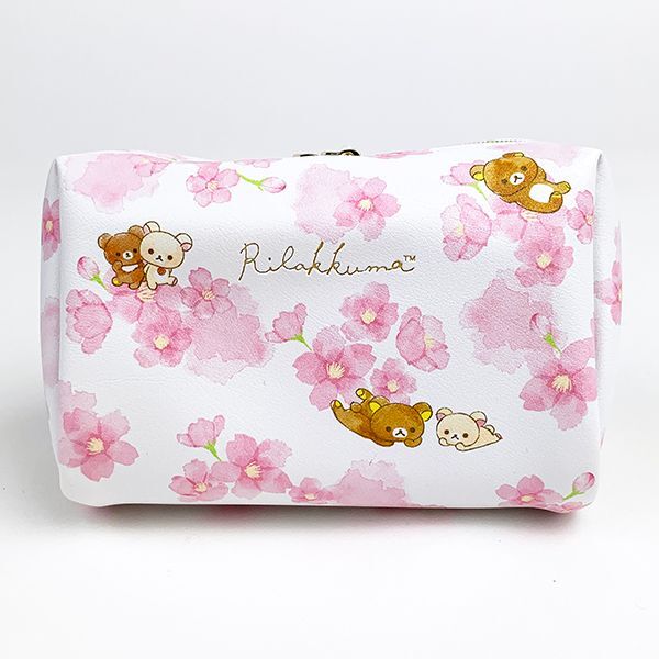 RILAKKUMA© Sakura Pattern Cube Shape Pouch (Japan Edition)