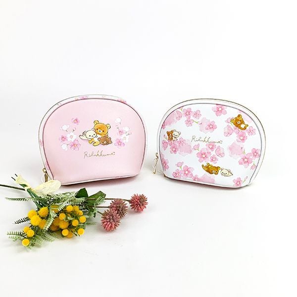 Kuling Sakura Shell RILAKKUMA© Sakura Pattern Shell Shape Pouch (Japan Edition)