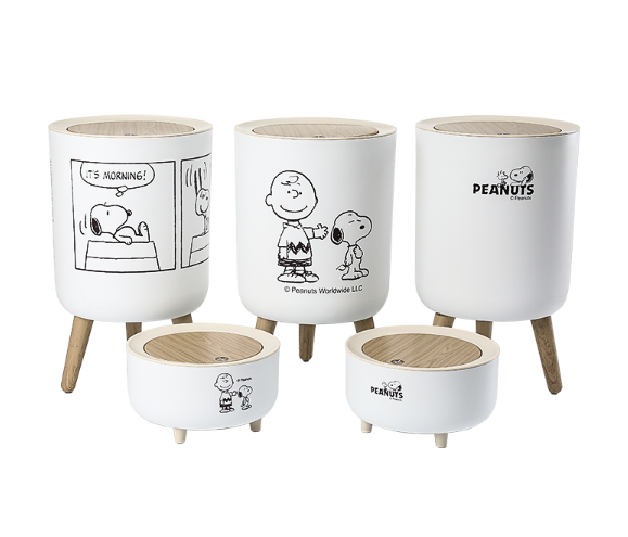 PEANUT SNOOPY© Japanese log style Desktop Trash Bin