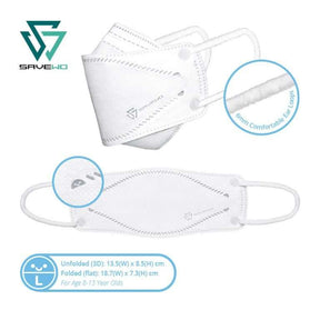 Savewo 3DMasks Kids KF White L Size LeveL 3 Mask - (30 Packs) (Hong Kong Edition)