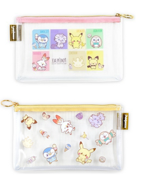 POKÉMON© Clear Zipper Pouch (Pink/Yellow) (Japan Edition)