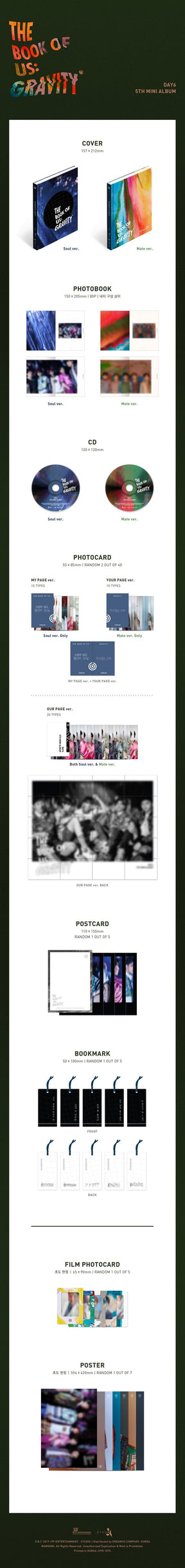 DAY6 MINI ALBUM VOL. 5 - THE BOOK OF US : GRAVITY